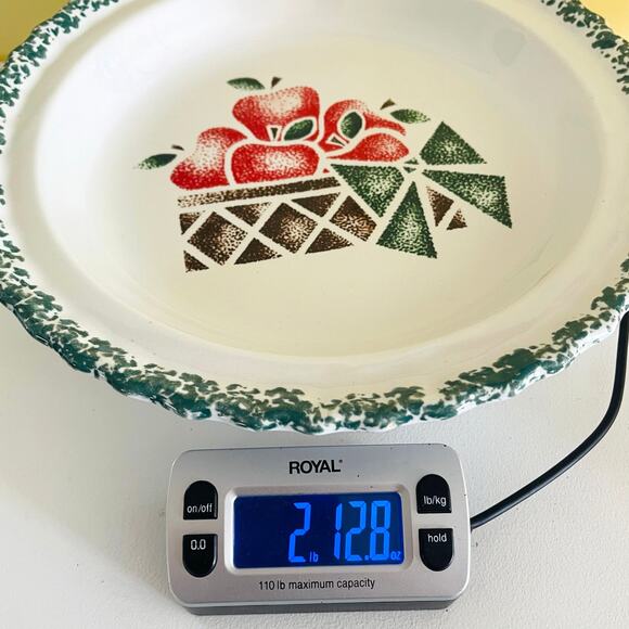 Vintage House Of Lloyd Pie Plate Dish Apples Basket Folk Country Cottage - Picture 9 of 9